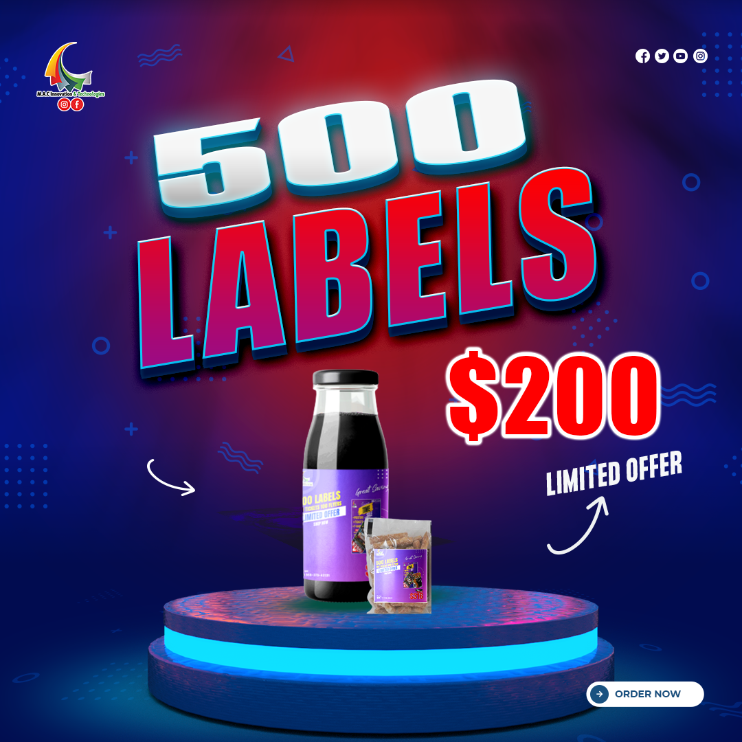 500 (2 by 2 Inch) Labels